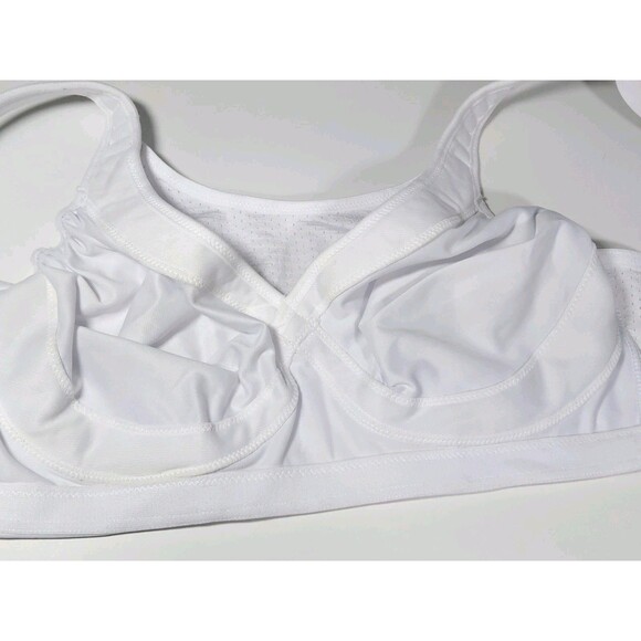 Glamorise Sport Bra 46B White Support Adjustable Strap No Wire/Padding - Picture 8 of 9